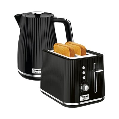 Czajnik TEFAL Loft KO250830 + Toster TEFAL Loft TT7618 Czarny