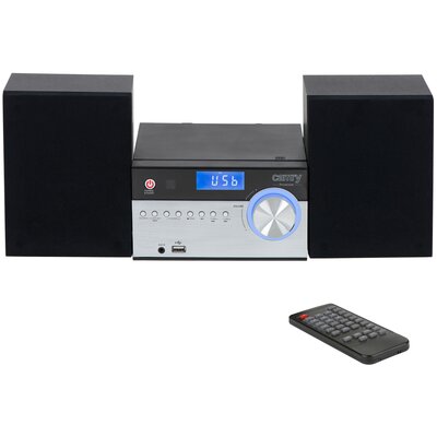 Wieża CAMRY CR 1173 Srebrna, Odtw.CD/-R/-RW/MP3, BT, Wbudowany Korektor dźwięku, Tryb X-BASS, Tuner FM, Wejście USB
