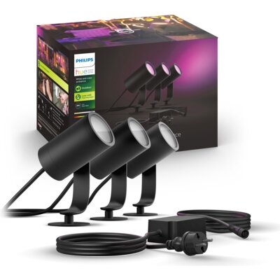 Inteligentny reflektor ogrodowy PHILIPS HUE Lily RGB ZigBee Czarny (3 szt.)