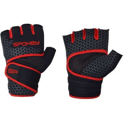 Rękawice fitness SPOKEY Lava (rozmiar S) Czarno-czerwony