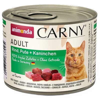 Karma dla kota ANIMONDA Carny Wołowina z indykiem i królikiem 200 g