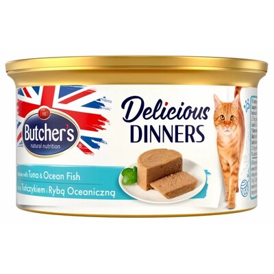 Karma dla kota BUTCHER'S Classic Delicious Dinners Tuńczyk z rybą oceaniczną 85 g