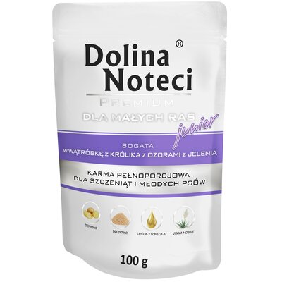 Karma dla psa DOLINA NOTECI Premium bogata w wątróbkę z królika z ozorami z jelenia 100 g