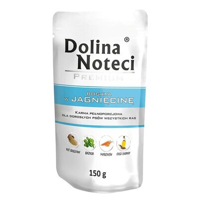 Karma dla psa DOLINA NOTECI Premium bogata w jagnięcinę 150 g