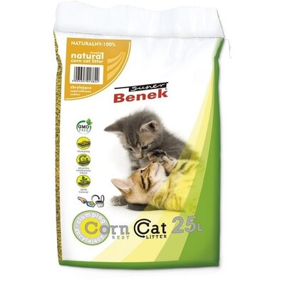 Żwirek dla kota SUPER BENEK Corn Cat Classic Naturalny 17684 25 L