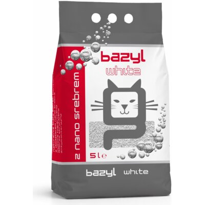 Żwirek dla kota BAZYL Ag+ White 5 L