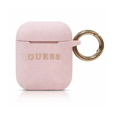 Etui na słuchawki GUESS Silicone do Apple Airpods Jasnoróżowy