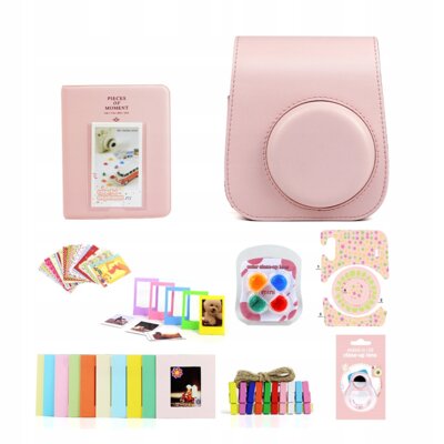 Zestaw akcesoriów LOVEINSTANT 8w1 do FUJIFILM Instax Mini 11 Różowy