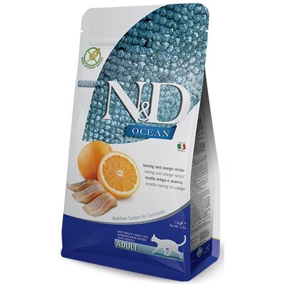 Karma dla kota FARMINA N&D Ocean Adult Śledź i pomarańcza 1.5 kg