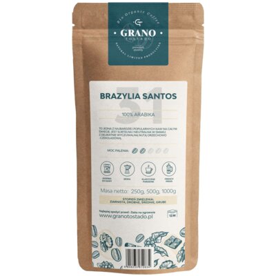 Kawa ziarnista GRANO TOSTADO Santos Brazylia Arabica 1 kg