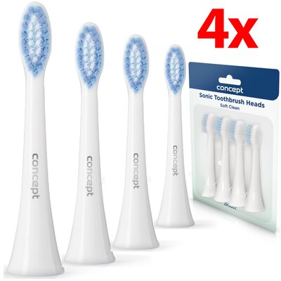 Oryginalna końcówka szczoteczki CONCEPT Daily Clean ZK0001 (4 szt.) (Dokładnie usuwa osad nazębny)