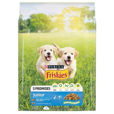 Zdjęcia - Karm dla psów Friskies Karma dla psa  5 Promisses Junior Kurczak Warzywa i Mleko 3 kg 