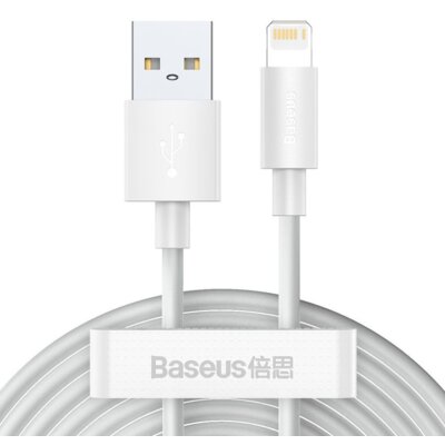 Kabel USB - Lightning BASEUS Wisdom 1.5 m Biały (2 szt.)