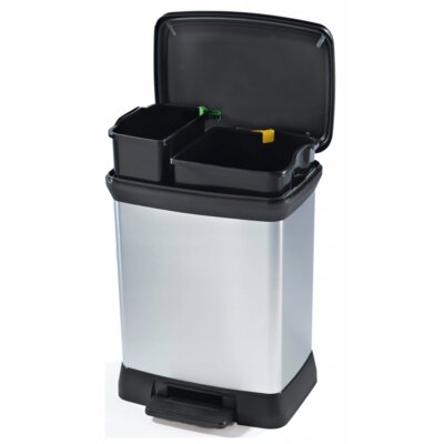 Kosz na śmieci CURVER Deco Duo 203291 28L Srebrny