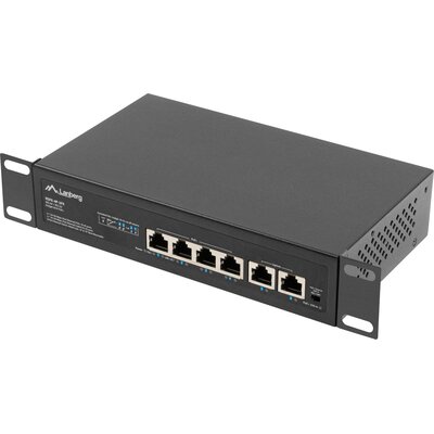 Switch LANBERG RSFE-4P-2FE-60 Fast Ethernet, 6 portów, Funkcja PoE