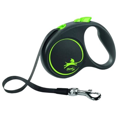 Smycz FLEXI Black Design S (5 m - 15 kg) Czarno-zielony