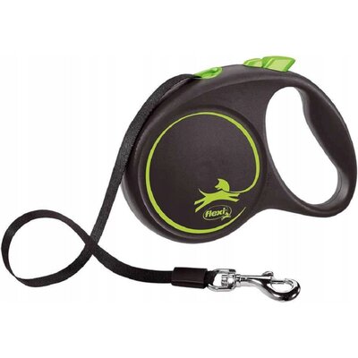 Smycz FLEXI Black Design L (5 m - 50 kg) Czarno-zielony