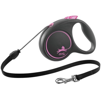 Smycz FLEXI Black Design M (5 m - 20 kg) Różowy