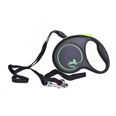 Smycz FLEXI Black Design S (5 m - 12 kg) Czarno-zielony