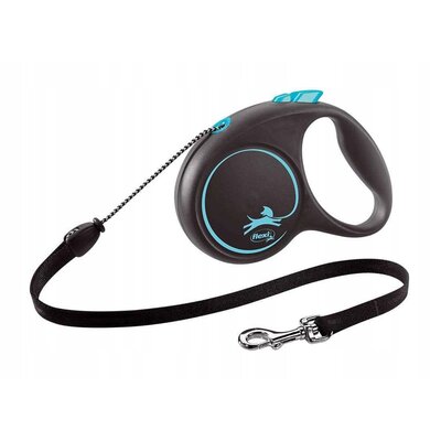 Smycz FLEXI Black Design M (5 m - 20 kg) Czarno-niebieski