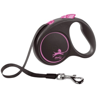 Smycz FLEXI Black Design S (5 m - 15 kg) Różowy