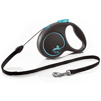 Smycz FLEXI Black Design S (5 m - 12 kg) Czarno-niebieski