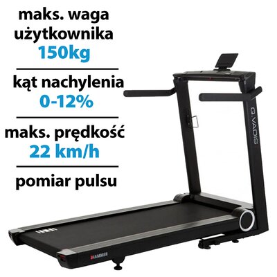Bieżnia elektryczna HAMMER Q. Vadis 7.0 2206W 22km/h