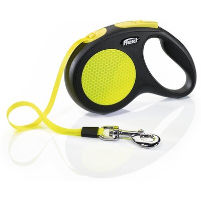 Smycz FLEXI New Neon M (5 m - 25 kg) Czarno-żółty