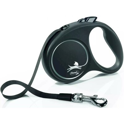 Smycz FLEXI Black Design S (5 m - 15 kg) Czarny
