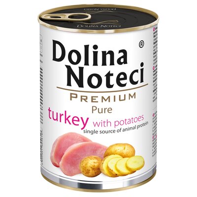 Karma dla psa DOLINA NOTECI Premium Pure bogata w indyka z ziemniakami 400 g