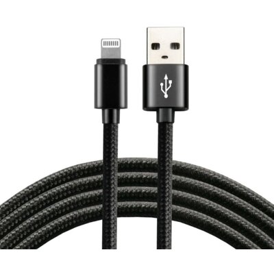 Kabel USB - Lightning GÖTZE & JENSEN Golden Line 1 m Czarny
