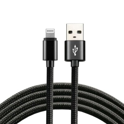 Kabel USB - Lightning Everactive Cbb-2Ib 2M Z Obsługą Szybkiego Ładowania Do 2,4A Czarny