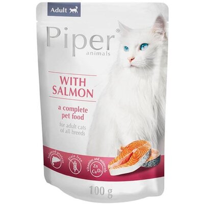 Karma dla kota PIPER Animals z łososiem 100 g