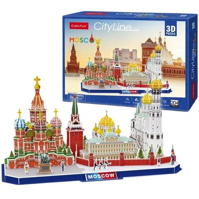 Puzzle 3D CUBIC FUN City Line Moskwa MC266H (204 elementy)