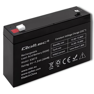 Akumulator QOLTEC 53072 7.2Ah 6V