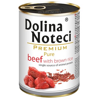 Karma dla psa DOLINA NOTECI Premium Pure bogata w wołowinę z ryżem 400 g