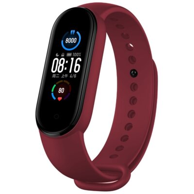 Obraz przedstawiający Pasek DEVIA Deluxe Sport do Xiaomi Mi Band 5/6 Bordowy