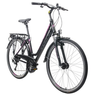 Rower trekkingowy INDIANA X-Road 3.0 D19 28 cali damski Czarno-fioletowy