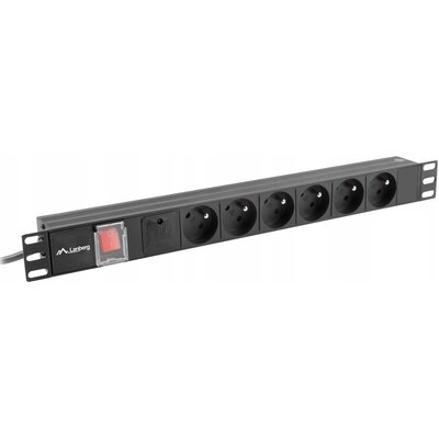 Listwa LANBERG PDU-06E-0200-BK 1U 16A (2 m) Czarny