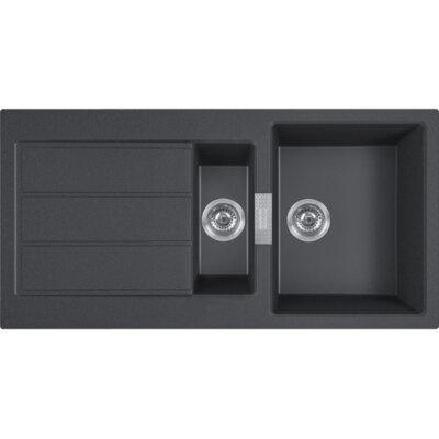 Zlewozmywak półtorakomorowy z ociekaczem FRANKE Sirius S2D 651-100 143.0618.681 Onyx 50x100