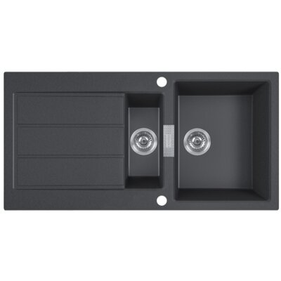 Zlewozmywak półtorakomorowy z ociekaczem FRANKE Sirius S2D 651-100 143.0618.681 Onyx 50x100