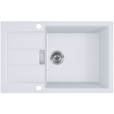 Zlewozmywak jednokomorowy z ociekaczem FRANKE Sirius S2D 611-78 XL 143.0618.580 Biały 50x78