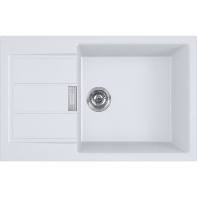 Zlewozmywak jednokomorowy z ociekaczem FRANKE Sirius S2D 611-78 XL 143.0618.580 Biały 50x78