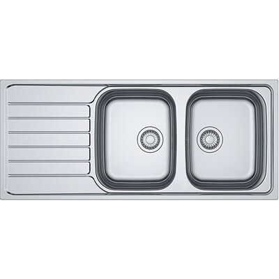 Zlewozmywak dwukomorowy z ociekaczem FRANKE Spark SKX 621-116 101.0592.563 Stalowy 50x116