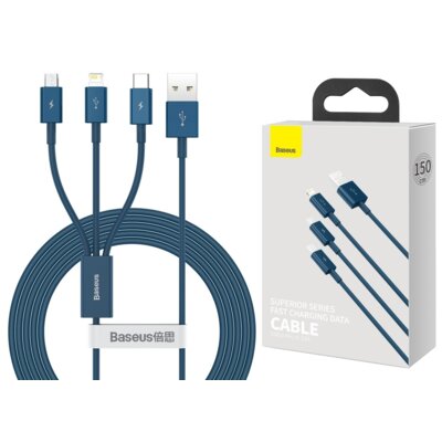 Kabel USB - Micro USB/USB-C/Lightning BASEUS Superior Series 3w1 1.5 m