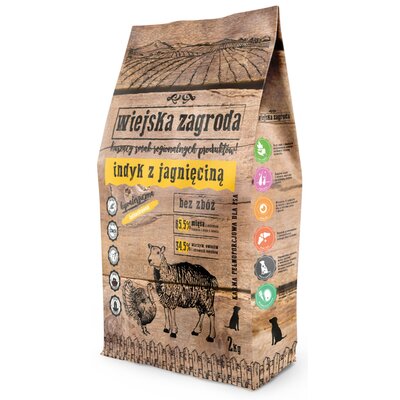 Karma dla psa WIEJSKA ZAGRODA Indyk z Jagnięciną M 2 kg