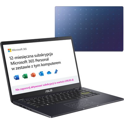 Obraz przedstawiający Laptop ASUS VivoBook Go E410MA-EK359T 14" Celeron N4020 4GB RAM 128GB eMMC Windows 10 S + Microsoft 365 Personal