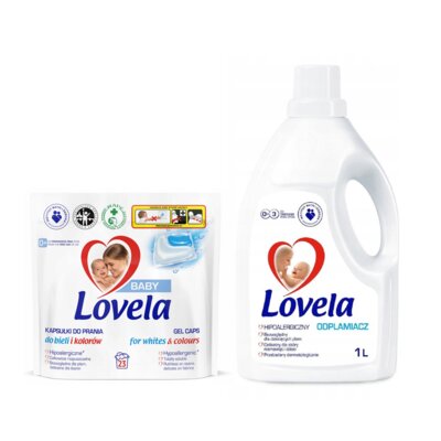 Kapsułki do prania LOVELA Baby - 23 szt. + Odplamiacz do prania LOVELA 1 L