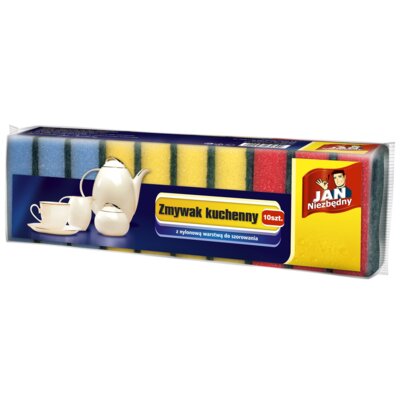 Gąbka do mycia naczyń JAN NIEZBĘDNY 8571005723 (10 sztuk)