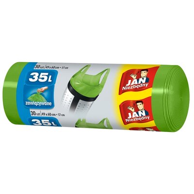 Worki na śmieci JAN NIEZBĘDNY T-shirt 35L (30 sztuk) Zielony